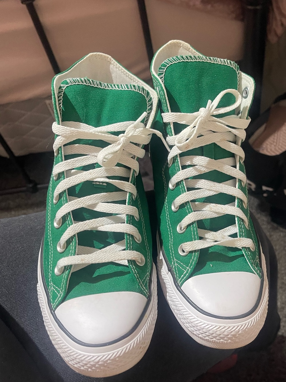 Women’s Green High-Top Canvas Sneakers - Classic Style size 11